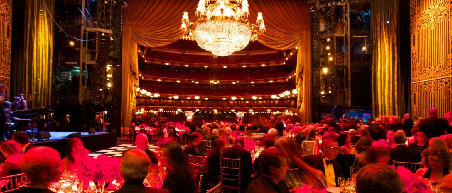 Diners at a special dinner held at the Met